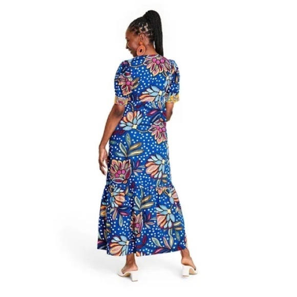 TABITHA‎ BROWN x TARGET Mixed Floral Polka Dot Print Puff Sleeve Maxi Dress - Picture 5 of 13